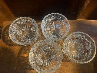 Vintage Set Of 4 Crystal Footed Dessert Bowl 4 " Diameter
