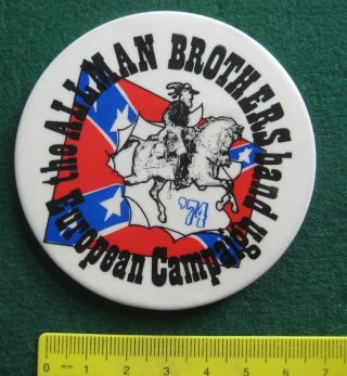 The Allman Brothers Band Vintage 1974 European Tour Pin Badge