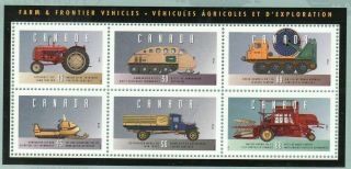 Canada Historic Land Vehicles 3 Souvenir Sheet Scott 1552 Vf Mnh