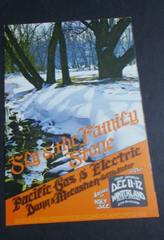 , / Sly & The Family Stone - Winterland Concert Postcard - W/pacific Gas & Electric