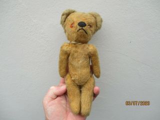 A Small Vintage Straw Filled Articulated Teddy Bear C1930/50s