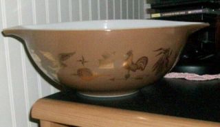 Vintage Pyrex 1 1/2qt Cinderella Mixing Bowl Brown Gold Americana Early American