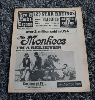 Nme 7 January 1967 Rolling Stones Small Faces Move Monkees Riot Squad Beatles