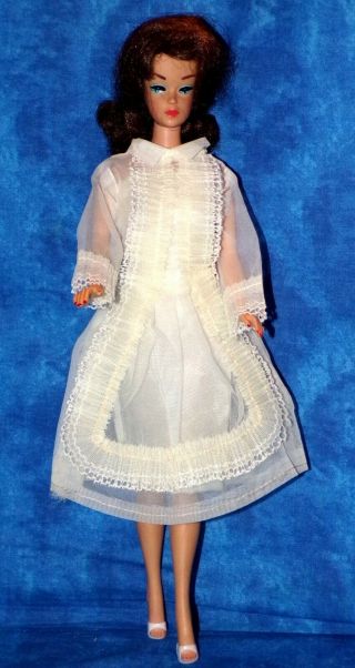 Vintage Barbie Clone Hk Snow White Sheer Lace Trim Dress & Underdress Outfit