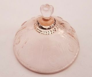 Vtg Pink Depression Glass Miniature Childs Strawberry Glass Butter Dish Lid Only