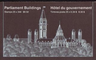 Canada 1986 Booklet 89a Parliament Buildings,  Rolland Paper
