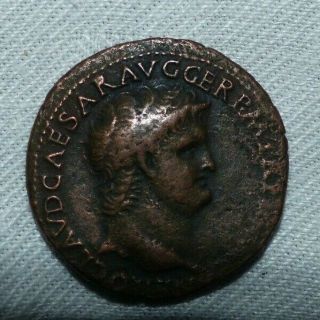 Pièce De Monnaie Romaine Nero Claud Caesar Augger P Maxi