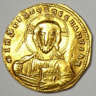 Nicephorus Ii Phocas Av Gold Histamenon Nomisma Christ Coin (963 - 969 Ad) - Vf