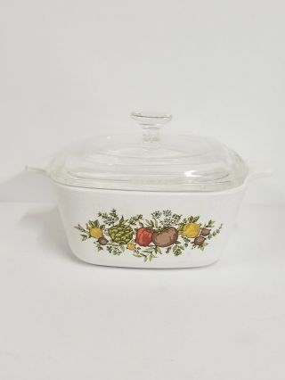 Vintage Corning Ware Spice Of Life Petite Casserole 2 - 3/4 Cup P - 43 - B W/ Lid