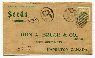 Canada Ont Ontario - Oakville 1912 Duplex - Edward 7c Registered Rpo Seed Cover