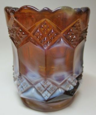 Vintage Imperial Glass Toothpick Holder - Three In One - Chocolate Slag End O 