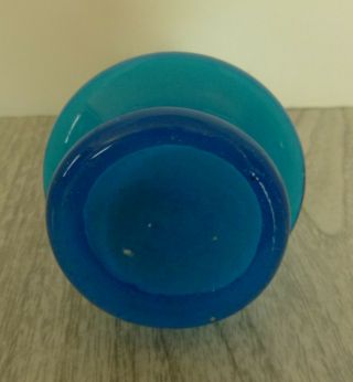 Art Glass Vase Hand Blown swirl Turquoise Teal blue 7 