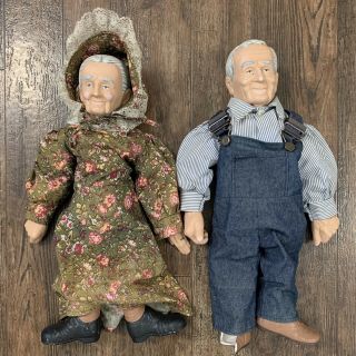 Vintage Large 36” Grandma And Grandpa Dolls Couple William Wallace Jr