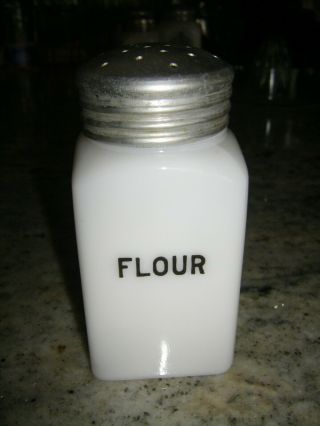 Vintage Mckee White Milk Glass Hoosier Flour Shaker