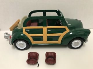 Sylvanian Family Calico Critters Green Convertible Coupe With Car Seats