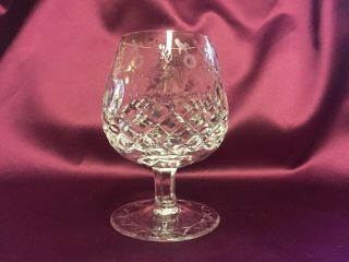 Rogaska Gallia Lead Crystal Brandy Snifter 5 1/4 " Cut Floral Etched Signed