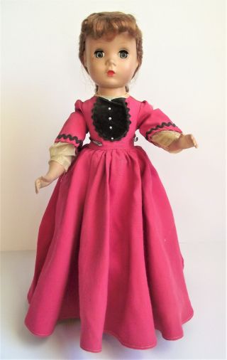 1950s Madame Alexander 14 " Little Women Jo Doll Pink Dress Tagged Vtg