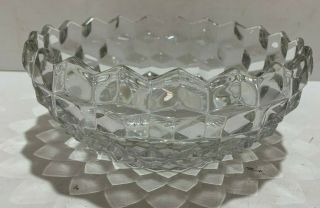 Fostoria American Clear Cube Glass Large Serving Bowl 8 1/2 "