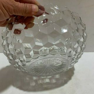 Fostoria American Clear Cube Glass Large Serving Bowl 8 1/2 