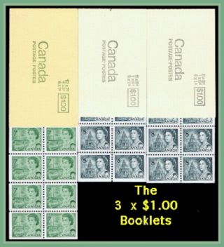 Canada Centennial1967 Bklts 67,  70a,  70b The $1.  00 Booklets Mnh Xf Copies
