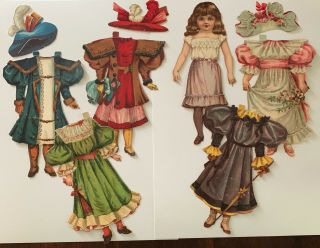 Authentic Raphael Tuck Paper Doll And Clothes Plus Modern Stickers