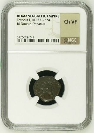 Roman Coin Romano Gallic Empire Silver Denarius Tetricus I 271 - 274 Ngc Chvf
