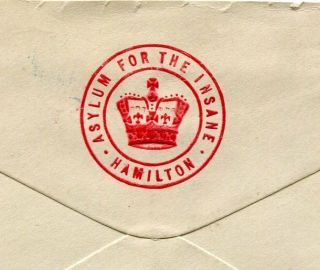 Canada Ont Ontario - Hamilton 1898 Flag / Small Queen - Asylum For The Insane -