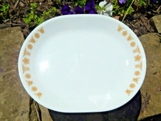 Vintage Corelle Corning Ware Butterfly Gold Oval Serving Platter - 12 1/4 " X 10 "