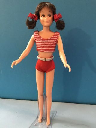 Vintage 1965 Brunette Skooter Doll Straight Leg Skipper Friend Nearly Shape