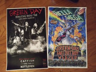 Green Day Weezer Fall Out Boy 11x17 Promo Tour Concert Poster Cd Lp