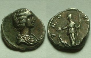Ancient Roman Silver Coin Denarius Julia Domna Septimius Severus Juno