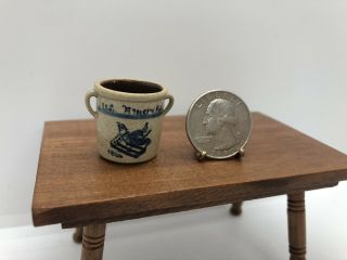 Dollhouse Miniature Jane Graber Bird Stoneware Crock With Handles