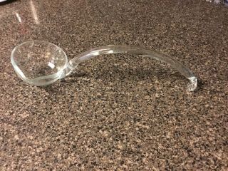 Vintage Clear Glass Punch Bowl Ladle W/ Spout & Rim Stop