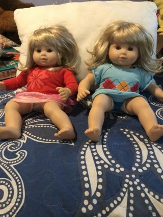 American Girl Dolls Blonde Bitty Baby Twin Girl Dolls With Outfits