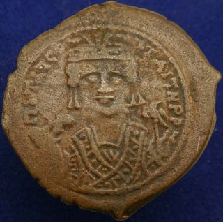 Byzantine Empire,  Maurice Tiberius.  578 - 582.  Ae Follis.  Theoupolis