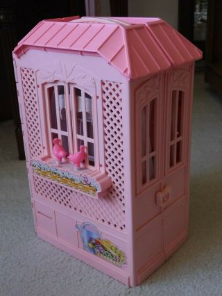 Mattel Pink Portable Fold Up Magi - Key Barbie Doll House W/ Most Accessories