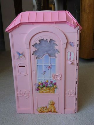 Mattel Pink Portable Fold Up Magi - Key Barbie Doll House w/ MOST Accessories 2