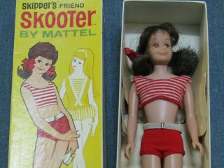 Pretty Vintage Scooter Doll In Her Box By Matell - 1964