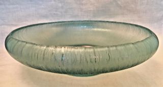 Vintage Fenton Celeste Blue 10 " Stretch Glass Console Bowl Azure Sky