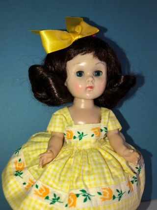 Vintage Vogue Ginny Doll In Her Medford Tagged Yellow Check Dress