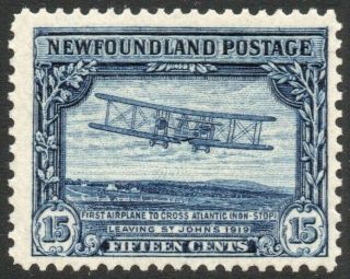 Newfoundland - 1928 - 29 15c Deep Blue Sg 175 Lightly Mounted V41730