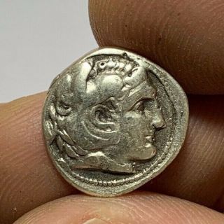 Ancient Greek Silver Half Drachm Coin Alexander The Great 1.  7gr 16mm