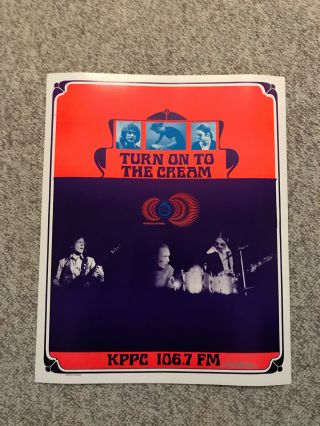 Cream Kppc Radio Promo Poster Signed By Bob Masse 2nd Print