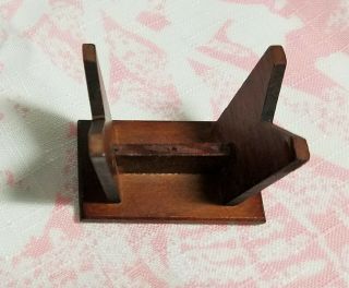 antique 1920 ' s dollhouse miniature wooden desk,  chair,  and foot stool 3
