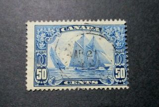 Canada Centered Cancel Sc 158 50c Bluenose Kgv Scroll Issue