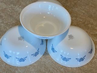 Corelle Blue Hearts Set Of 4 Cereal Bowls 6 - 1/4 "