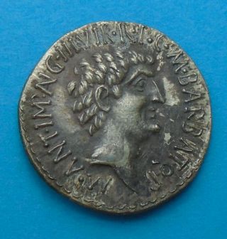 Marc Antony And Caesar Ar Denarius,  Rome,  Silver Ancient Roman Very Rare