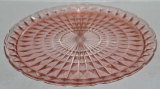Jeannette Pink Depression Glass Windsor Footed Cake/vegetable Platter - 13.  5 "