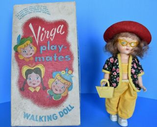 Cutest Ever Vintage 8 " Virga Play Mates Walker Doll Box