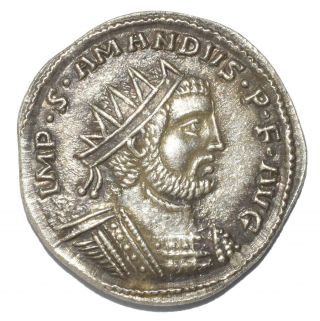 Ar Antoninianus Usurper Amandus Roman Empire 285 Ad Silver Coin Novelty Strike